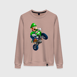 Свитшот хлопковый женский Луиджи на байке, цвет: пыльно-розовый
