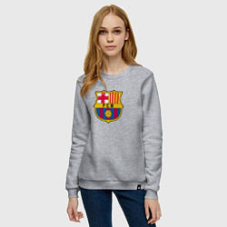 Свитшот хлопковый женский Barcelona fc sport, цвет: меланж — фото 2