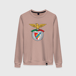 Свитшот хлопковый женский Benfica club, цвет: пыльно-розовый