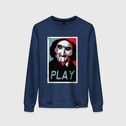 Свитшот хлопковый женский Play saw, цвет: тёмно-синий