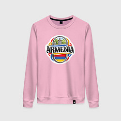 Свитшот хлопковый женский Adventure Armenia, цвет: светло-розовый