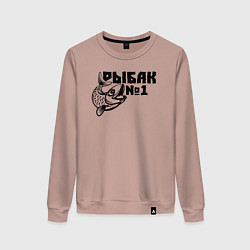 Свитшот хлопковый женский Рыбак 1, цвет: пыльно-розовый