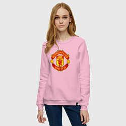 Свитшот хлопковый женский Манчестер Юнайтед фк спорт, цвет: светло-розовый — фото 2