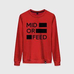 Свитшот хлопковый женский Mid or feed, цвет: красный