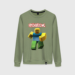 Свитшот хлопковый женский Roblox бегущий персонаж, цвет: авокадо