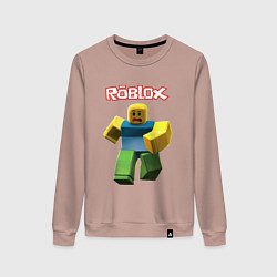 Свитшот хлопковый женский Roblox бегущий персонаж, цвет: пыльно-розовый