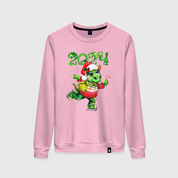 Свитшот хлопковый женский Новогодний дракон 2024, цвет: светло-розовый