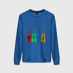 Свитшот хлопковый женский Четыре гитары, цвет: синий