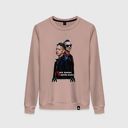 Свитшот хлопковый женский Depeche Mode - Dave and Martin Memento Mori, цвет: пыльно-розовый