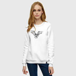 Свитшот хлопковый женский Орёл гравюра, цвет: белый — фото 2