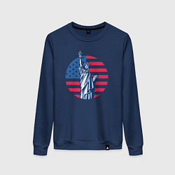 Свитшот хлопковый женский Statue of Liberty, цвет: тёмно-синий