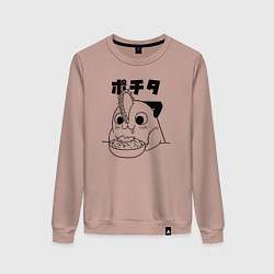Свитшот хлопковый женский Почита милашка, цвет: пыльно-розовый