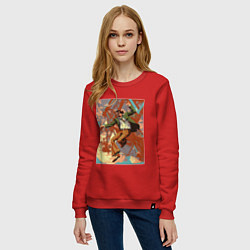 Свитшот хлопковый женский Disco elysium, цвет: красный — фото 2