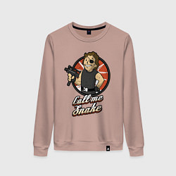 Свитшот хлопковый женский Vault snake, цвет: пыльно-розовый