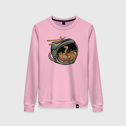 Свитшот хлопковый женский Space ramen, цвет: светло-розовый