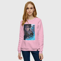 Свитшот хлопковый женский Портрет - Lies of P, цвет: светло-розовый — фото 2