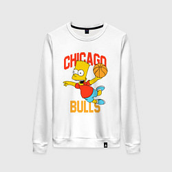 Свитшот хлопковый женский Чикаго Буллз Барт Симпсон, цвет: белый