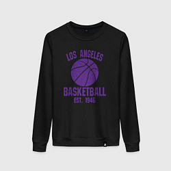 Свитшот хлопковый женский Basketball Los Angeles, цвет: черный