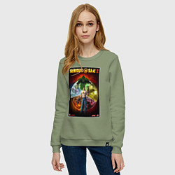 Свитшот хлопковый женский Serious Sam 2 - all bosses, цвет: авокадо — фото 2
