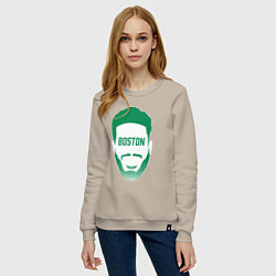 Свитшот хлопковый женский Boston Tatum, цвет: миндальный — фото 2