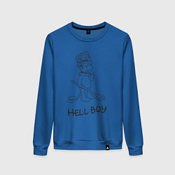 Свитшот хлопковый женский Bart hellboy Lill Peep, цвет: синий