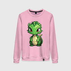 Свитшот хлопковый женский Маленький дракон 2024, цвет: светло-розовый