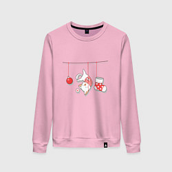 Свитшот хлопковый женский Котик-подарок, цвет: светло-розовый