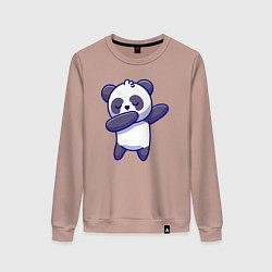 Свитшот хлопковый женский Dabbing panda, цвет: пыльно-розовый