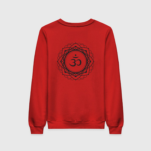 Женский свитшот Сахасрара чакра - символ аюрведы / Красный – фото 2