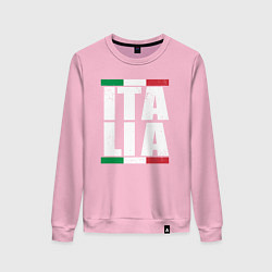 Свитшот хлопковый женский Italia, цвет: светло-розовый