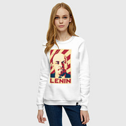 Свитшот хлопковый женский Vladimir Lenin, цвет: белый — фото 2