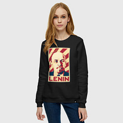 Свитшот хлопковый женский Vladimir Lenin, цвет: черный — фото 2