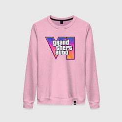 Свитшот хлопковый женский Grand theft auto VI, цвет: светло-розовый