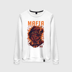 Свитшот хлопковый женский Mafia ape, цвет: белый