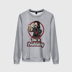 Свитшот хлопковый женский Vault Keanu Reeves, цвет: меланж