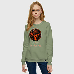 Свитшот хлопковый женский Хирсин, цвет: авокадо — фото 2