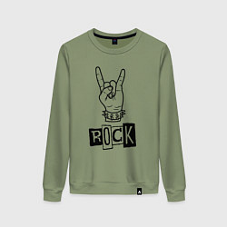 Женский свитшот Символ рока - коза из пальцев