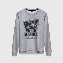 Свитшот хлопковый женский Научный спутник, цвет: меланж