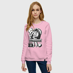 Свитшот хлопковый женский Академия астронавтов, цвет: светло-розовый — фото 2