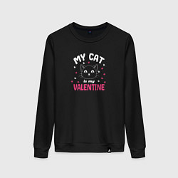 Женский свитшот My cat is my Valentine 2024