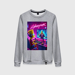 Свитшот хлопковый женский Gamer Bart - cyberpunk, цвет: меланж