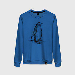 Свитшот хлопковый женский Императорский пингвиненок, цвет: синий