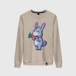 Женский свитшот Ослик ест морковку