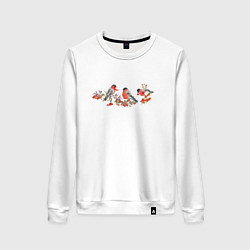 Женский свитшот Снегири на рябине