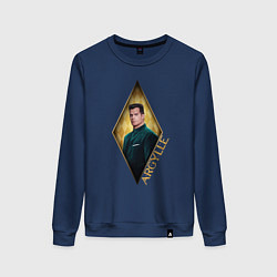 Свитшот хлопковый женский Генри Кавилл Аргайл, цвет: тёмно-синий