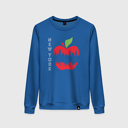 Свитшот хлопковый женский Нью-Йорк большое яблоко, цвет: синий