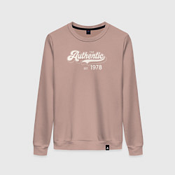 Свитшот хлопковый женский Authentic 1978, цвет: пыльно-розовый