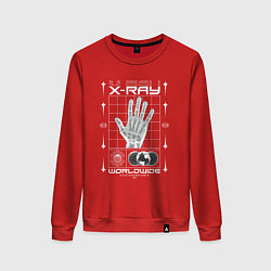 Свитшот хлопковый женский X-ray streetwear, цвет: красный