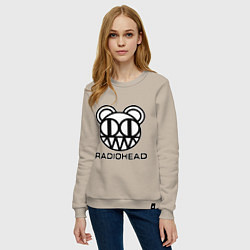 Свитшот хлопковый женский Radiohead logo bear, цвет: миндальный — фото 2