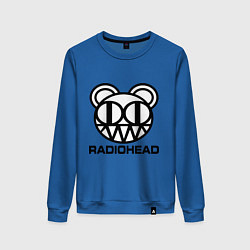 Свитшот хлопковый женский Radiohead logo bear, цвет: синий